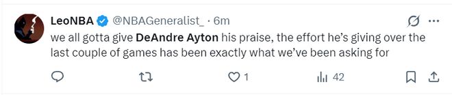 艾顿复出爆发砍23+10 湖人轻取公牛终结连败